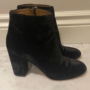 Acquazzura black velvet booties